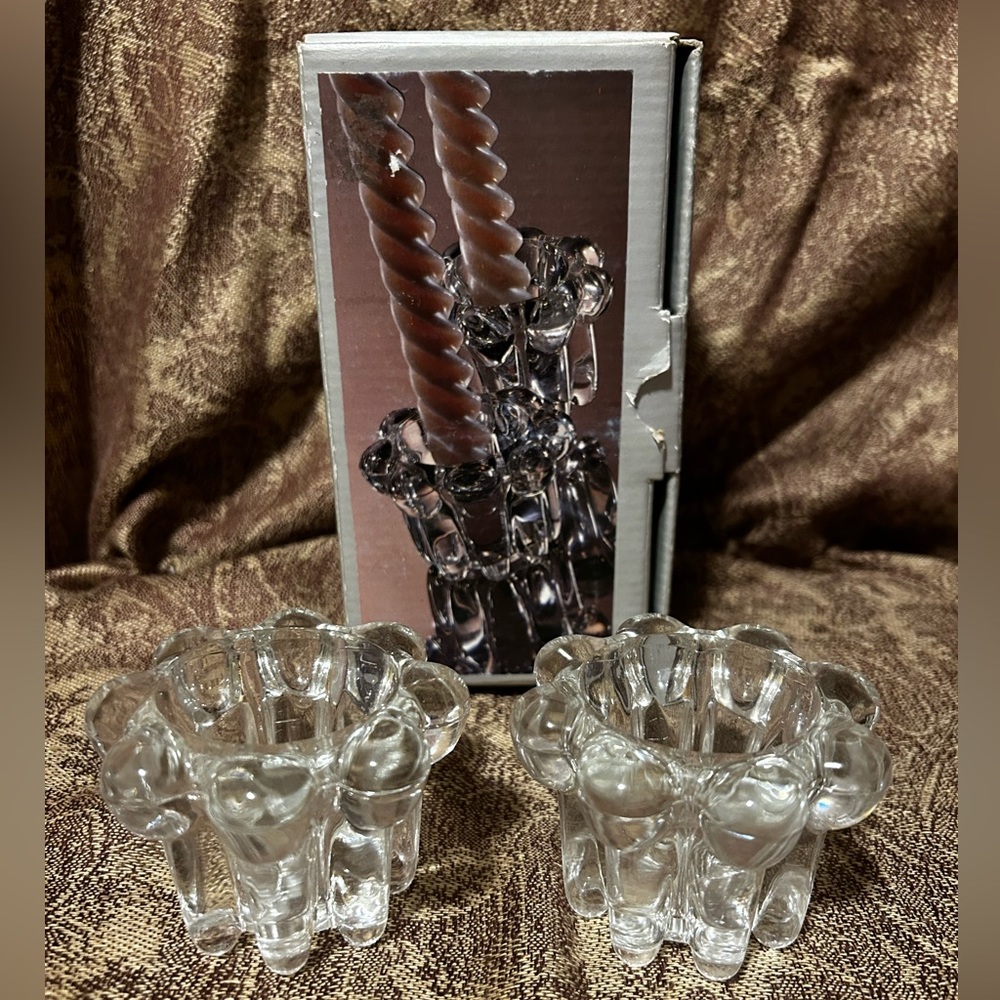 NIB: Elegance; Crystal Candle Holders